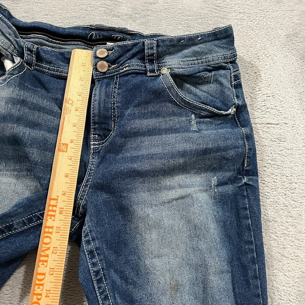 Copper Flash Curvy Bootcut Leg Jeans Women 14 (Fits 34x30) Blue Denim Distressed